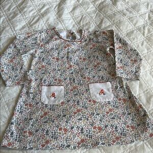 Charming Floral Kids Dress with Mushroom Pockets